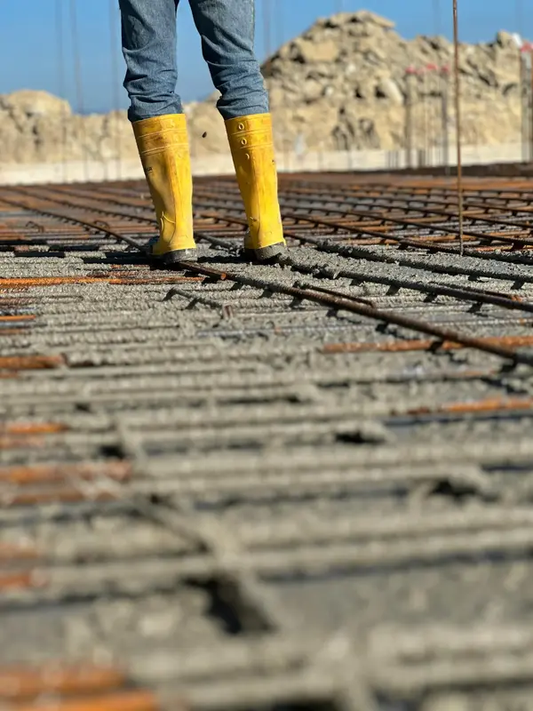 Beton mit Bewehrungsgitter