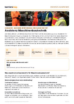 Vorschau: Berufsprofil Assistenz Maschinenbautechnik als PDF