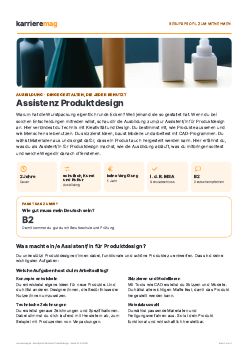Vorschau: Berufsprofil Assistenz Produktdesign als PDF