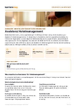 Vorschau: Berufsprofil Assistenz Hotelmanagement als PDF