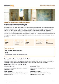 Vorschau: Berufsprofil Ausbaufacharbeiter/in als PDF