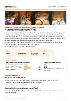 Vorschau: Berufsprofil Automatenfachmann/frau als PDF