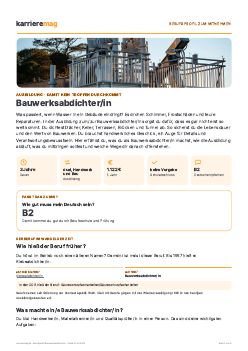 Vorschau: Berufsprofil Bauwerksabdichter/in als PDF