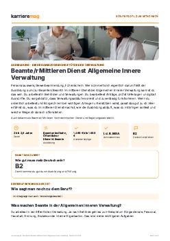 Vorschau: Berufsprofil Beamte/r Mittleren Dienst Allgemeine Innere Verwaltung als PDF