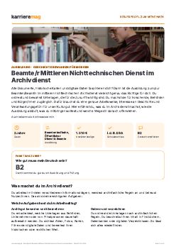 Vorschau: Berufsprofil Beamte/r Mittleren Nichttechnischen Dienst im Archivdienst als PDF