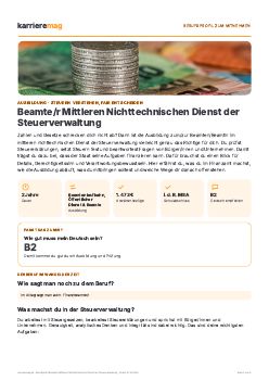 Vorschau: Berufsprofil Beamte/r Mittleren Nichttechnischen Dienst der Steuerverwaltung als PDF