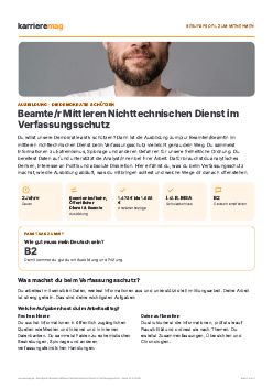 Vorschau: Berufsprofil Beamte/r Mittleren Nichttechnischen Dienst im Verfassungsschutz als PDF