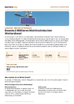 Vorschau: Berufsprofil Beamte/r Mittleren Nichttechnischen Wetterdienst als PDF