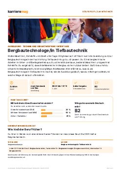 Vorschau: Berufsprofil Bergbautechnologe/in Tiefbautechnik als PDF