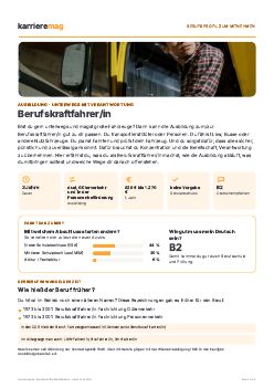Vorschau: Berufsprofil Berufskraftfahrer/in als PDF