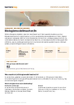 Vorschau: Berufsprofil Biologiemodellmacher/in als PDF