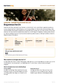 Vorschau: Berufsprofil Bogenmacher/in als PDF