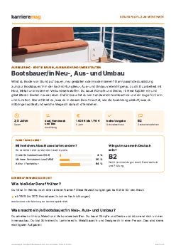 Vorschau: Berufsprofil Bootsbauer/in Neu-, Aus- und Umbau als PDF