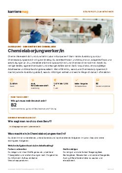 Vorschau: Berufsprofil Chemielaborjungwerker/in als PDF