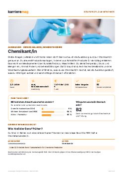 Vorschau: Berufsprofil Chemikant/in als PDF
