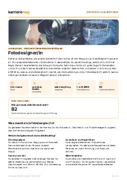 Vorschau: Berufsprofil Fotodesigner/in als PDF
