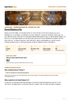 Vorschau: Berufsprofil Destillateur/in als PDF