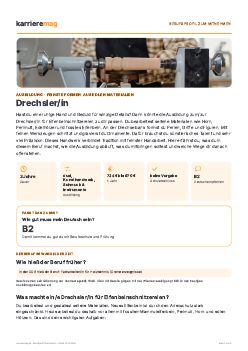 Vorschau: Berufsprofil Drechsler/in als PDF