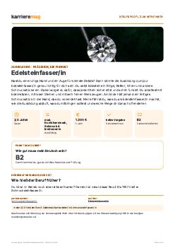 Vorschau: Berufsprofil Edelsteinfasser/in als PDF