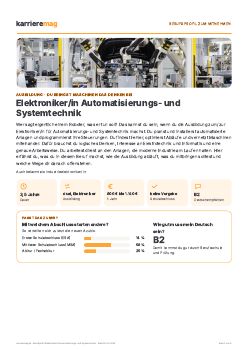 Vorschau: Berufsprofil Elektroniker/in Automatisierungs- und Systemtechnik als PDF