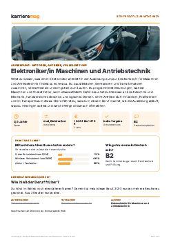 Vorschau: Berufsprofil Elektroniker/in Maschinen und Antriebstechnik als PDF