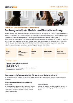 Vorschau: Berufsprofil Fachangestellte/r Markt- und Sozialforschung als PDF