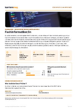Vorschau: Berufsprofil Fachinformatiker/in als PDF