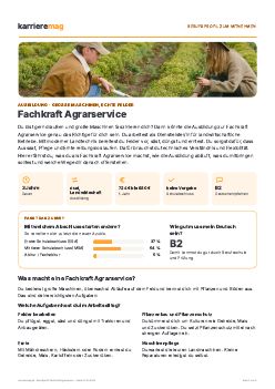 Vorschau: Berufsprofil Fachkraft Agrarservice als PDF