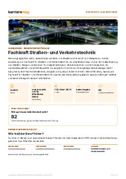 Vorschau: Berufsprofil Fachkraft Stra&szlig;en- und Verkehrstechnik als PDF