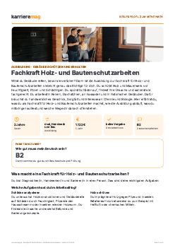 Vorschau: Berufsprofil Fachkraft Holz- und Bautenschutzarbeiten als PDF