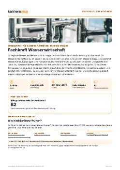 Vorschau: Berufsprofil Fachkraft Wasserwirtschaft als PDF