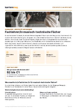 Vorschau: Berufsprofil Fachlehrer/in musisch-technische F&auml;cher als PDF
