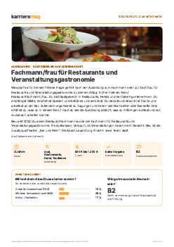 Vorschau: Berufsprofil Fachmann/frau f&uuml;r Restaurants und Veranstaltungsgastronomie als PDF