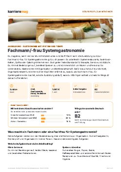 Vorschau: Berufsprofil Fachmann/-frau Systemgastronomie als PDF