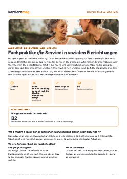 Vorschau: Berufsprofil Fachpraktiker/in Service in sozialen Einrichtungen als PDF