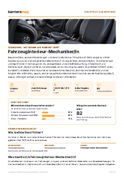 Vorschau: Berufsprofil Fahrzeuginterieur-Mechaniker/in als PDF