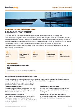 Vorschau: Berufsprofil Fassadenmonteur/in als PDF
