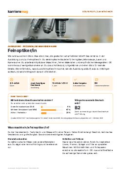 Vorschau: Berufsprofil Feinoptiker/in als PDF