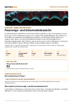 Vorschau: Berufsprofil Feuerungs- und Schornsteinbauer/in als PDF
