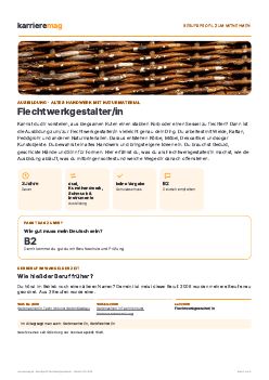 Vorschau: Berufsprofil Flechtwerkgestalter/in als PDF