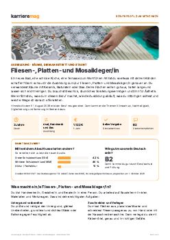 Vorschau: Berufsprofil Fliesen-, Platten- und Mosaikleger/in als PDF