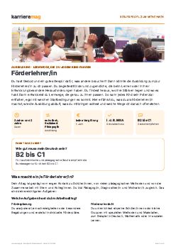 Vorschau: Berufsprofil F&ouml;rderlehrer/in als PDF
