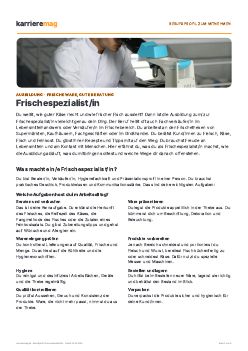 Vorschau: Berufsprofil Frischespezialist/in als PDF