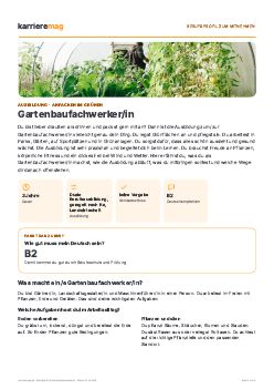 Vorschau: Berufsprofil Gartenbaufachwerker/in als PDF