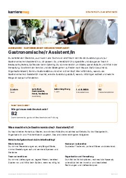 Vorschau: Berufsprofil Gastronomische/r Assistent/in als PDF
