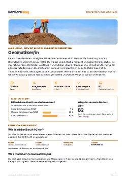 Vorschau: Berufsprofil Geomatiker/in als PDF