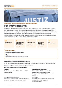 Vorschau: Berufsprofil Gerichtsvollzieher/in als PDF