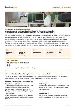 Vorschau: Berufsprofil Gestaltungstechnische/r Assistent/in als PDF
