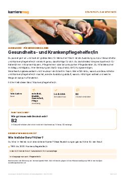 Vorschau: Berufsprofil Gesundheits- und Krankenpflegehelfer/in als PDF