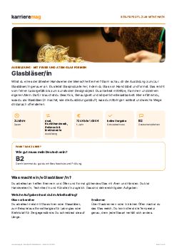 Vorschau: Berufsprofil Glasbl&auml;ser/in als PDF